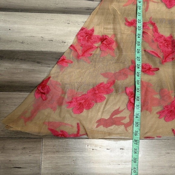 For Love & Lemons Paradise Pink Orchid Mini Dress Women's Sheer No Slip Size M - Picture 7 of 7